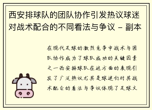 西安排球队的团队协作引发热议球迷对战术配合的不同看法与争议 - 副本